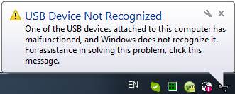 TomTom USB device not recognized