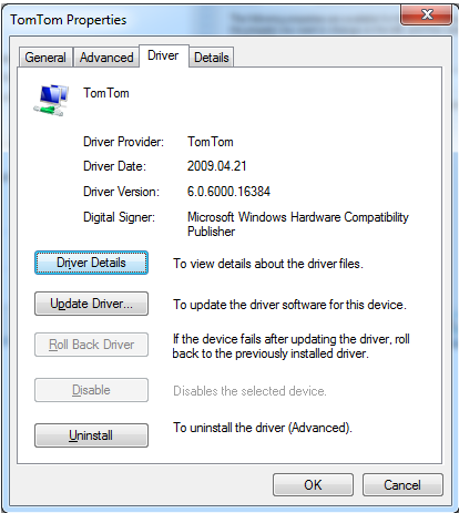 TomTom device manager network adapters driver