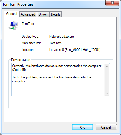 TomTom device manager network adapters general